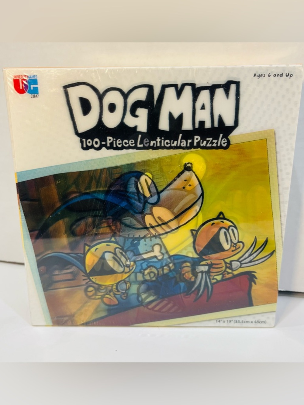 100-Piece Lenticular Dog Man Puzzle - Multicolor 14” x 19” Sealed Box